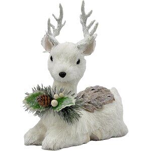 10" Pinecone Garland Glitter Santa Deer Christmas Table Decorations